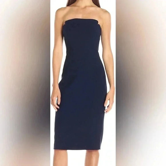 JILL JILL STUART Strapless Navy Classic Modern Bodycon Dress Size 6 - Picture 4 of 10